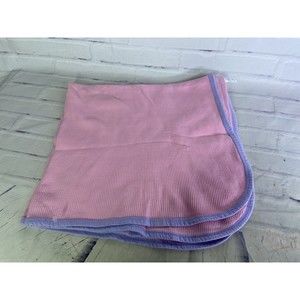 Gerber Baby Girl Pink Purple Trim Security Receiving Blanket Lovey Waffle Weave